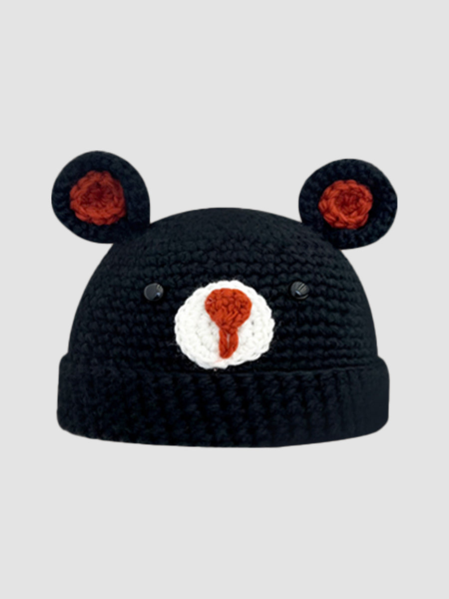 Cute Bear Hand-made Crochet Woolen Hat