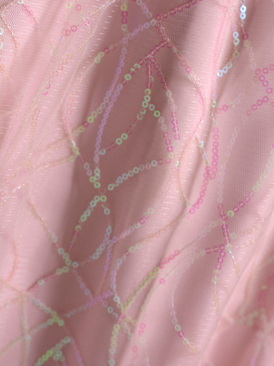 Sweetheart Hollow Bow Midi Pink Dress