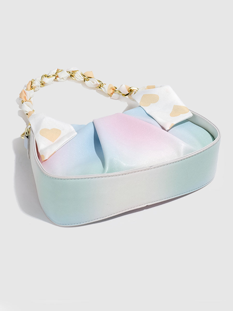 Tri-color Pleated Bag