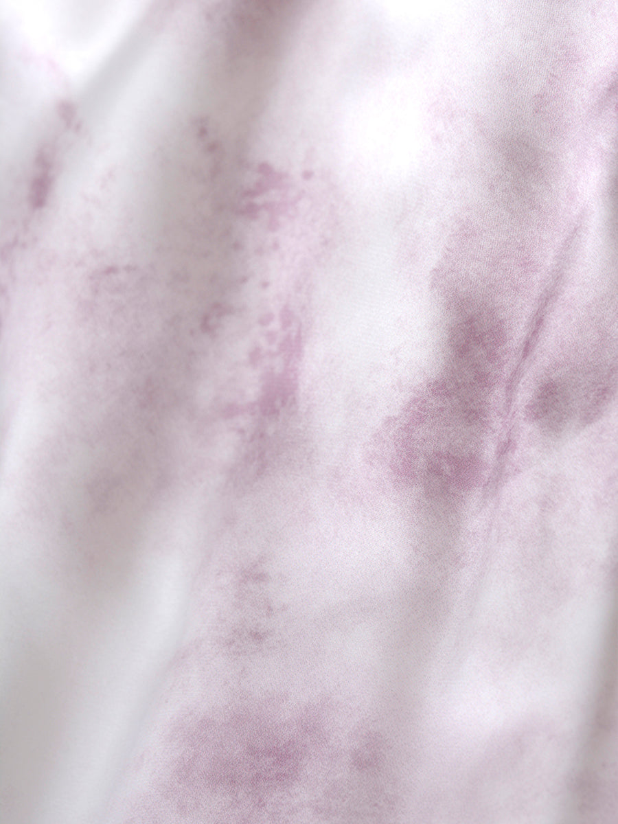 Satin Hollow Print Halter Dress