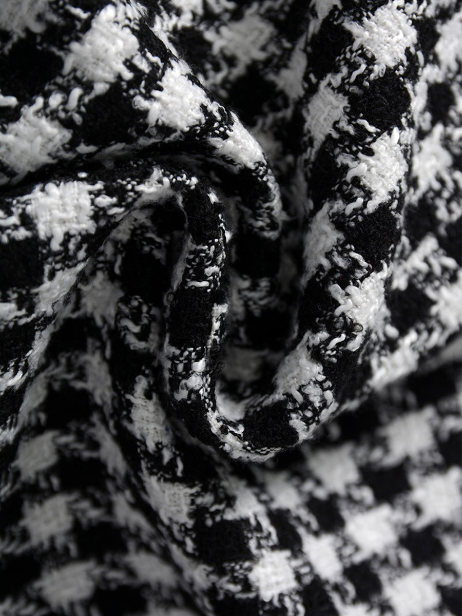 Velvet Houndstooth Short Coat