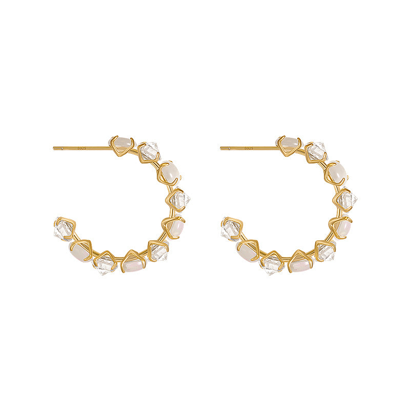 Opal Round Earrings