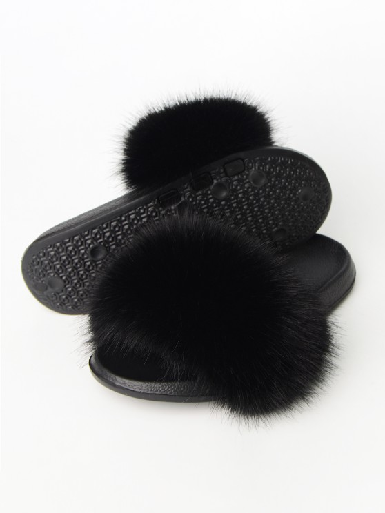 Fluffy Faux Fuzzy Fur Comfortable Slippers Slides