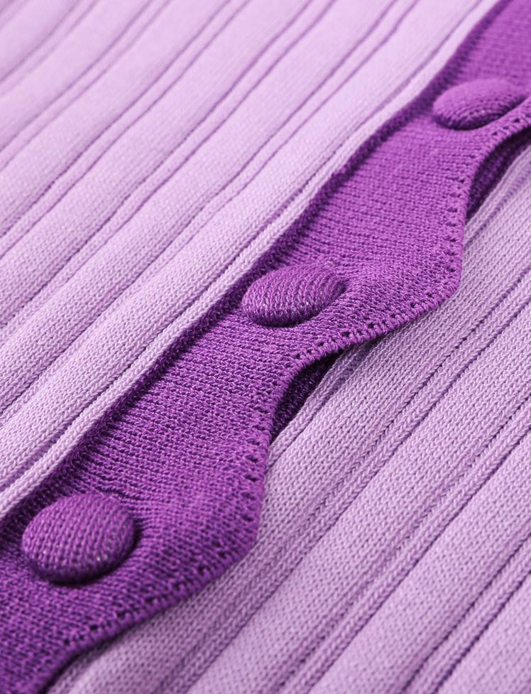 Purple Color Block Short Sleeve Top