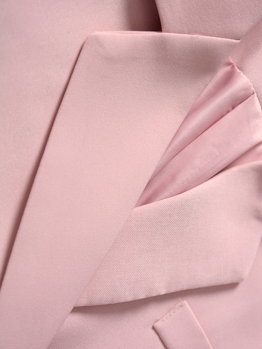 Loose Solid Color Blazer Coat