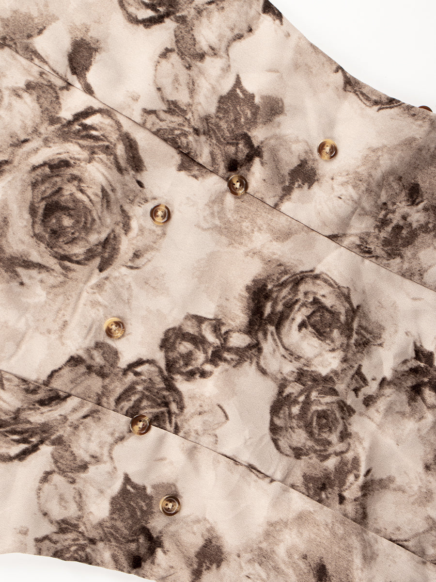 Fireworks Rose Splicing Dress