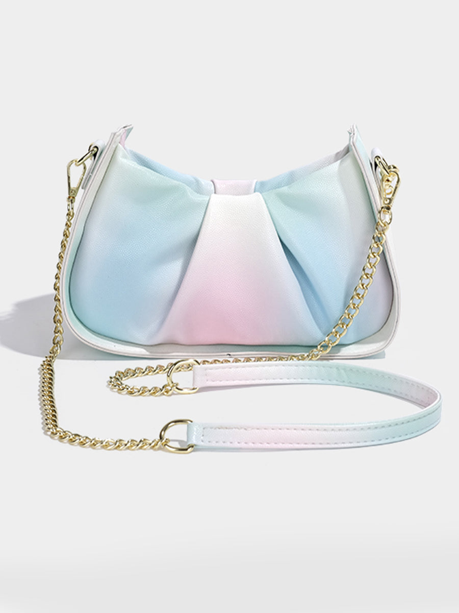Tri-color Pleated Bag