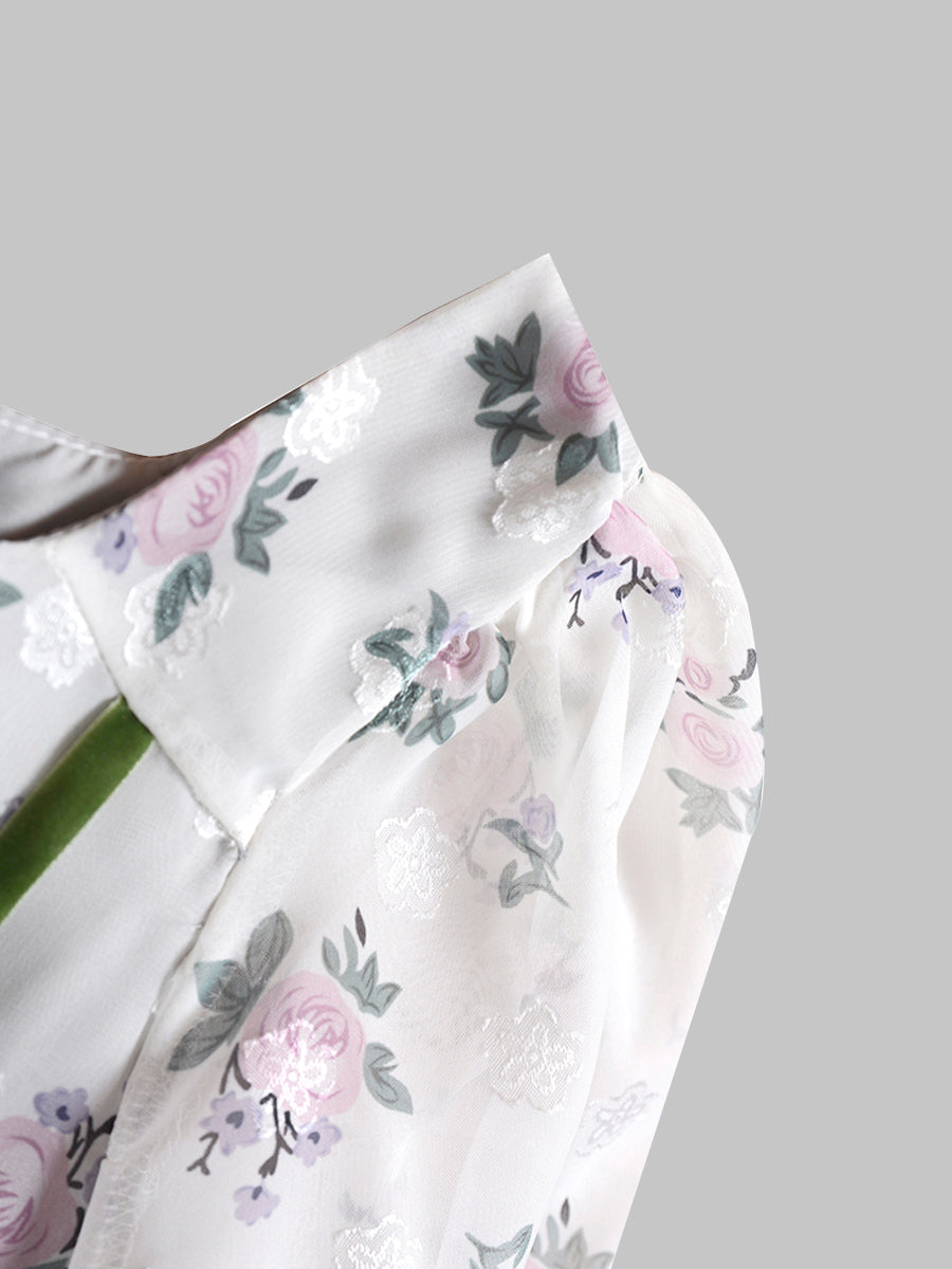 Fairy Floral Short-sleeved Dress