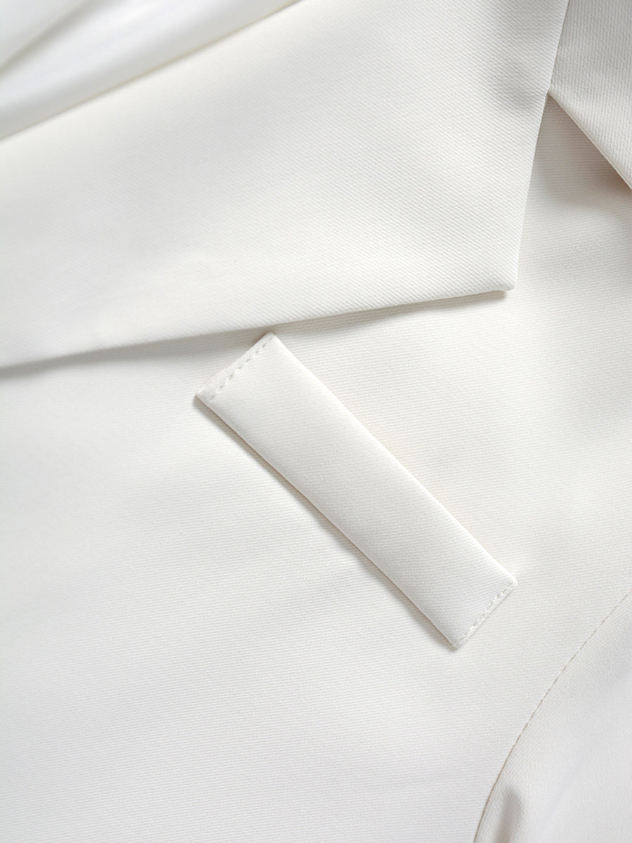 White Loose Casual Blazer