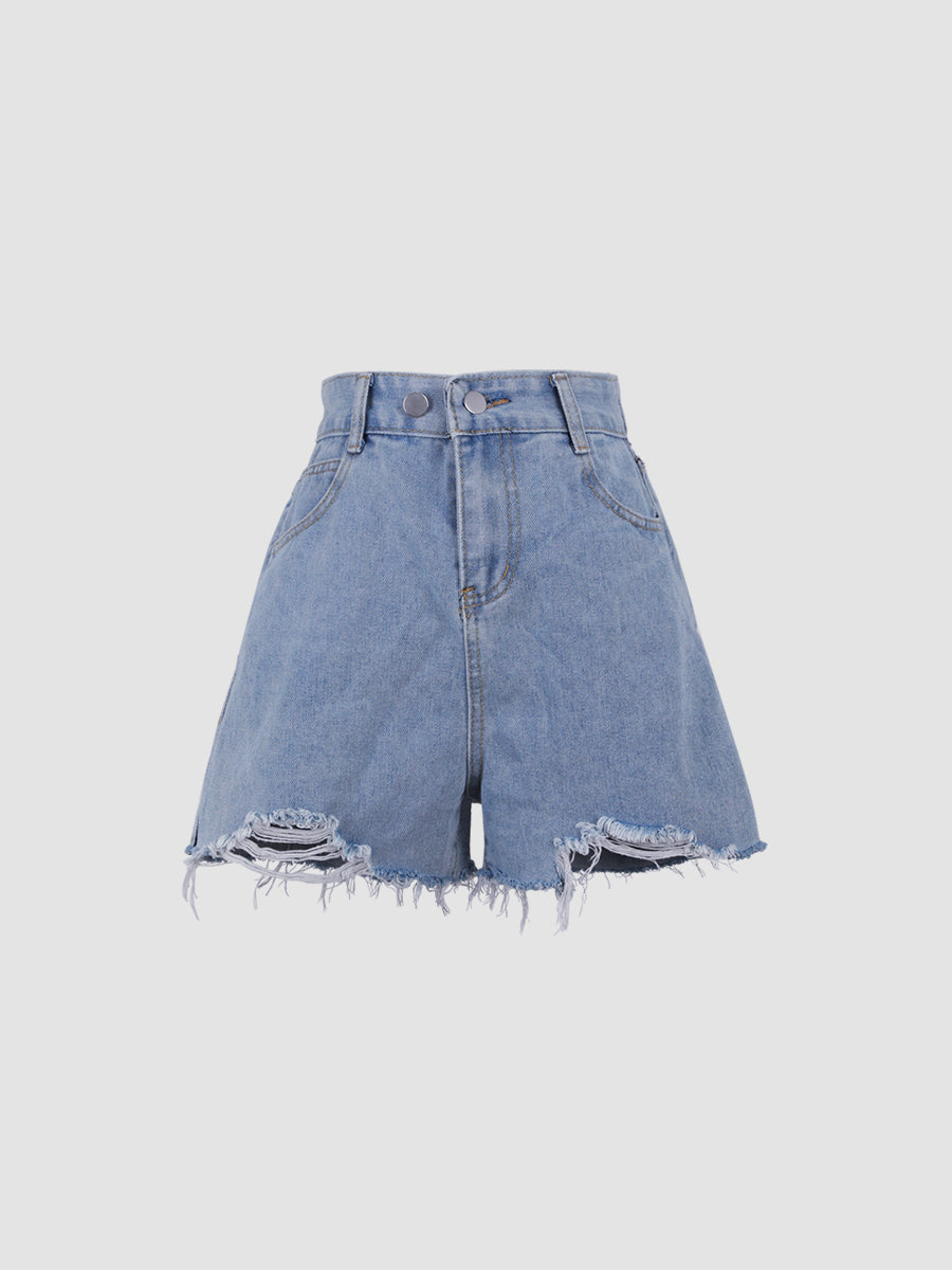 High Waist Denim Shorts Pants