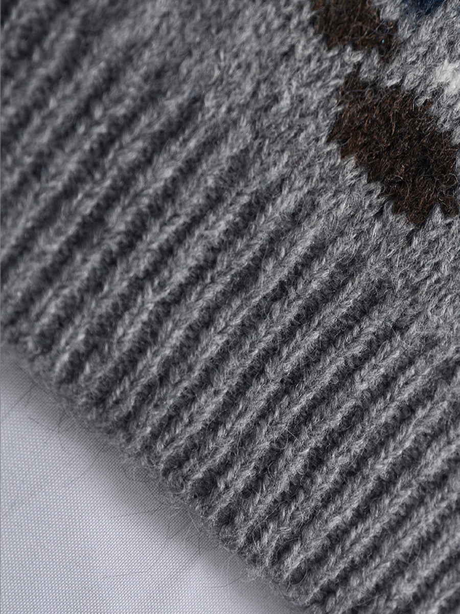 Loose Printed Knit Sweater