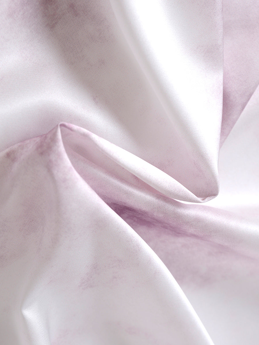 Satin Hollow Print Halter Dress