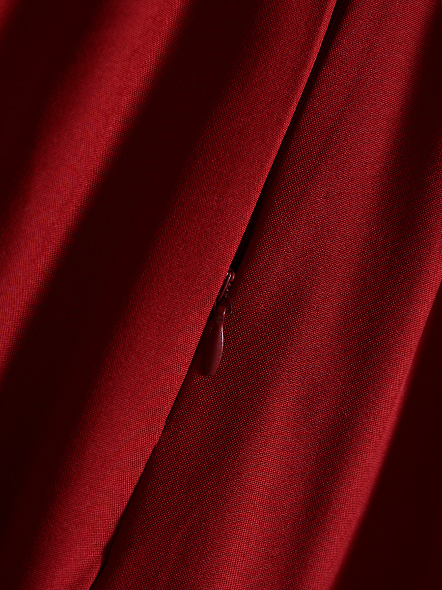 Romantic Red Sleeveless Backless Dress