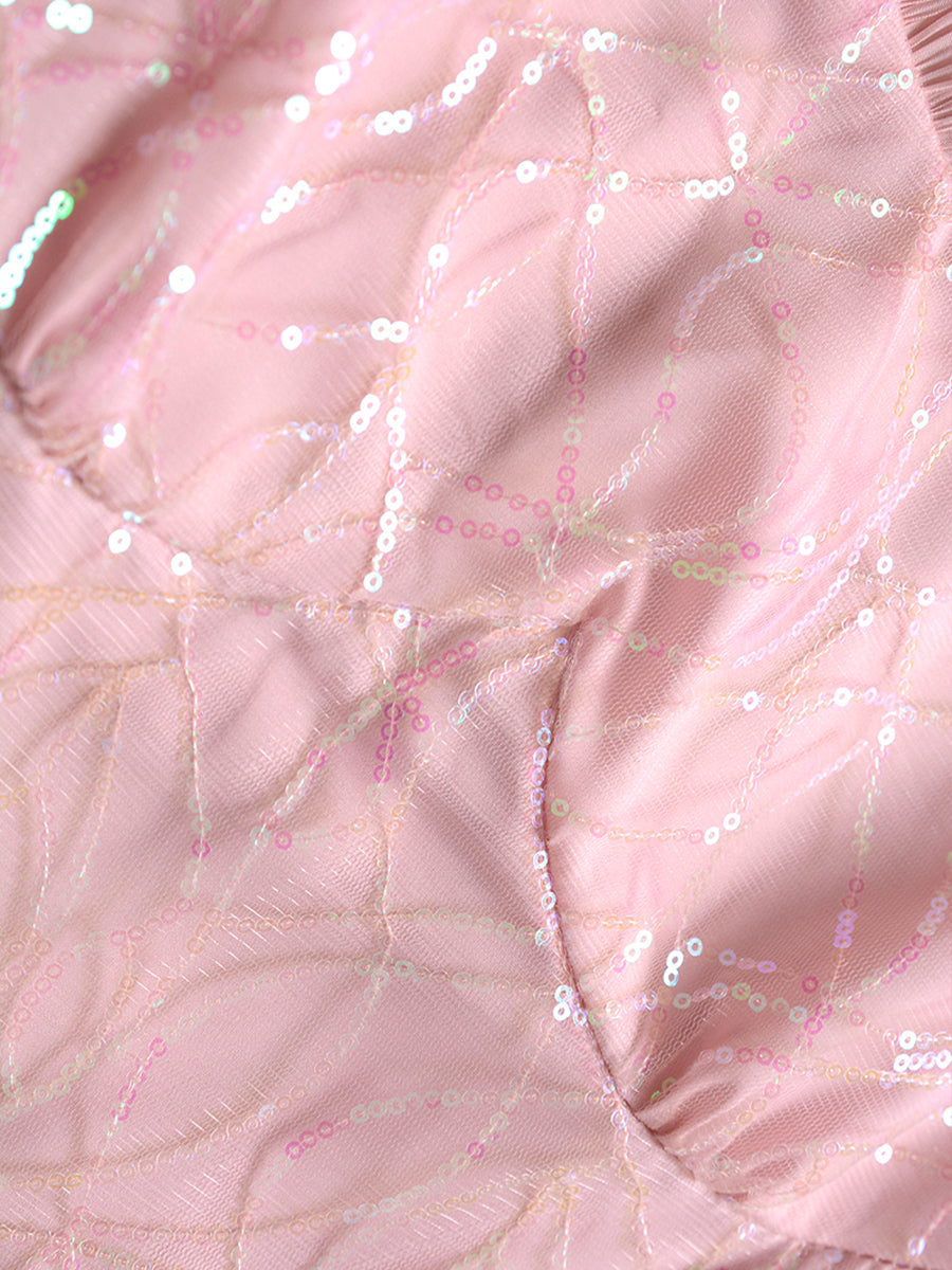Sweetheart Hollow Bow Midi Pink Dress