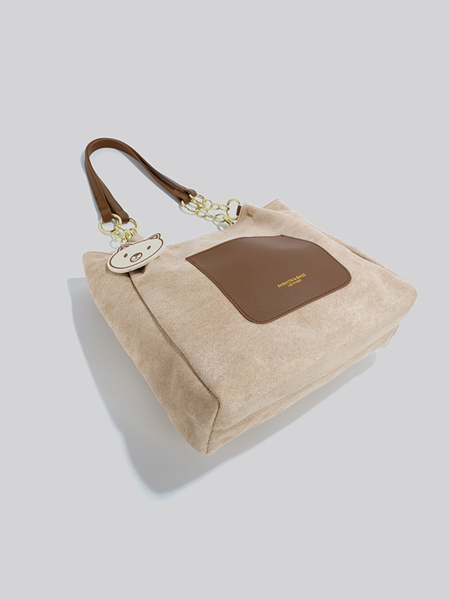 Velvet Bear Charm Tot Bag