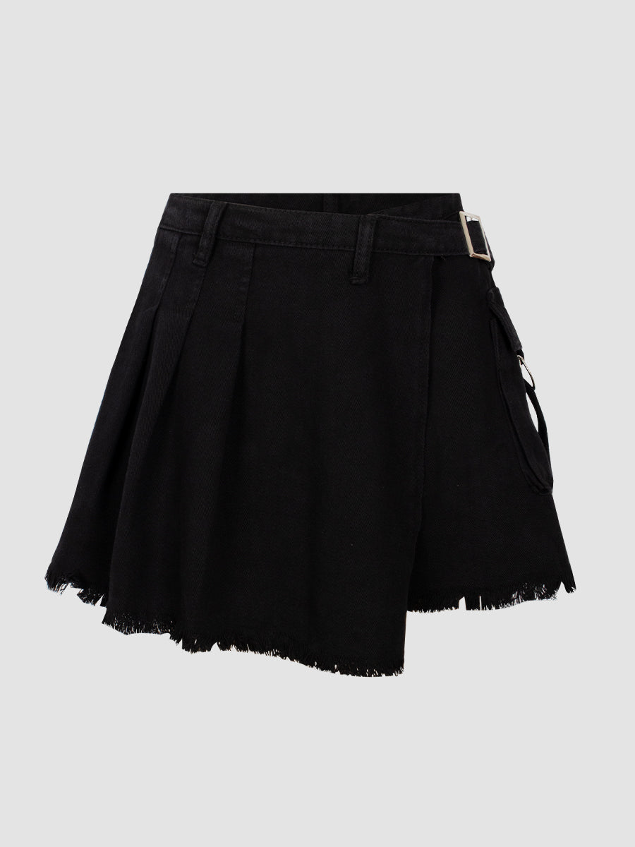 Irregular Solid Color Shorts