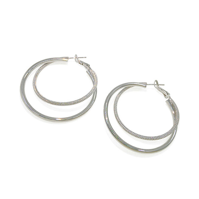 Double Ring Metal Earrings