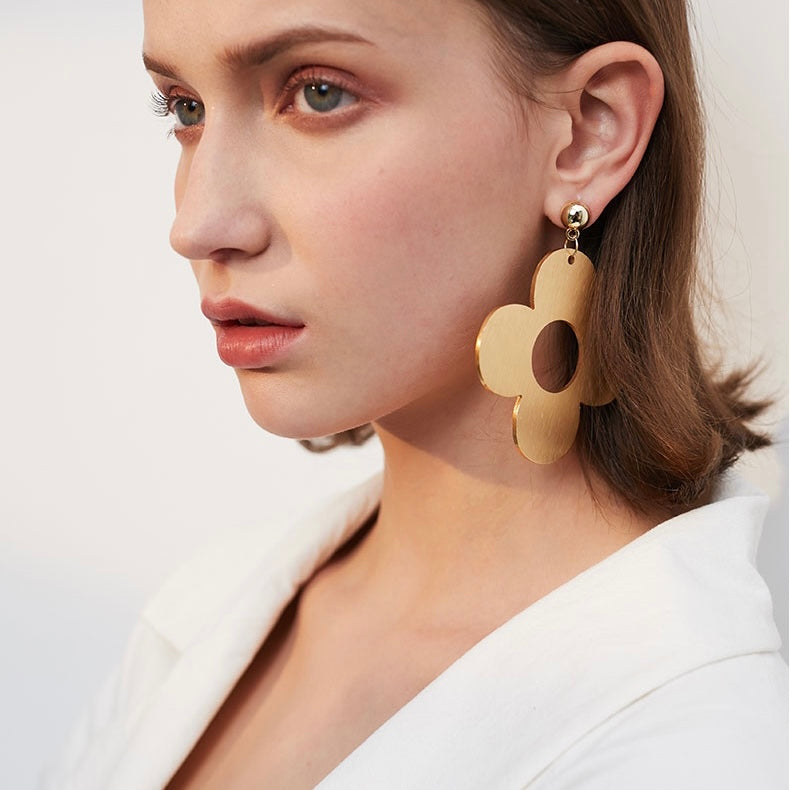 Metal Flower Earrings
