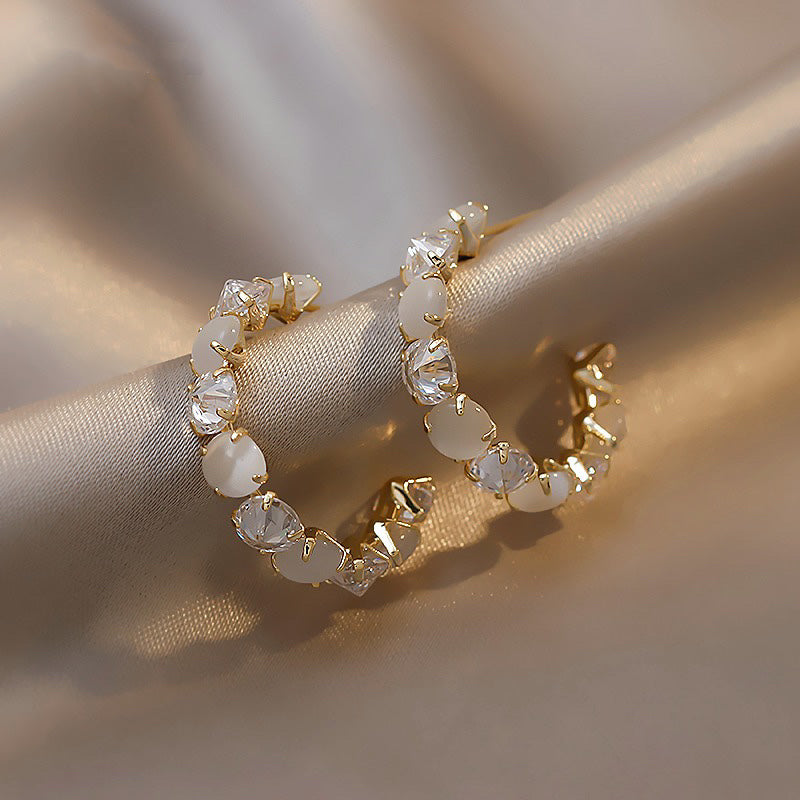 Opal Round Earrings