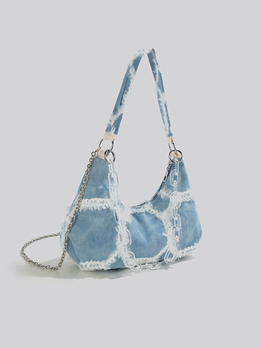 Vintage Denim Patchwork Bag