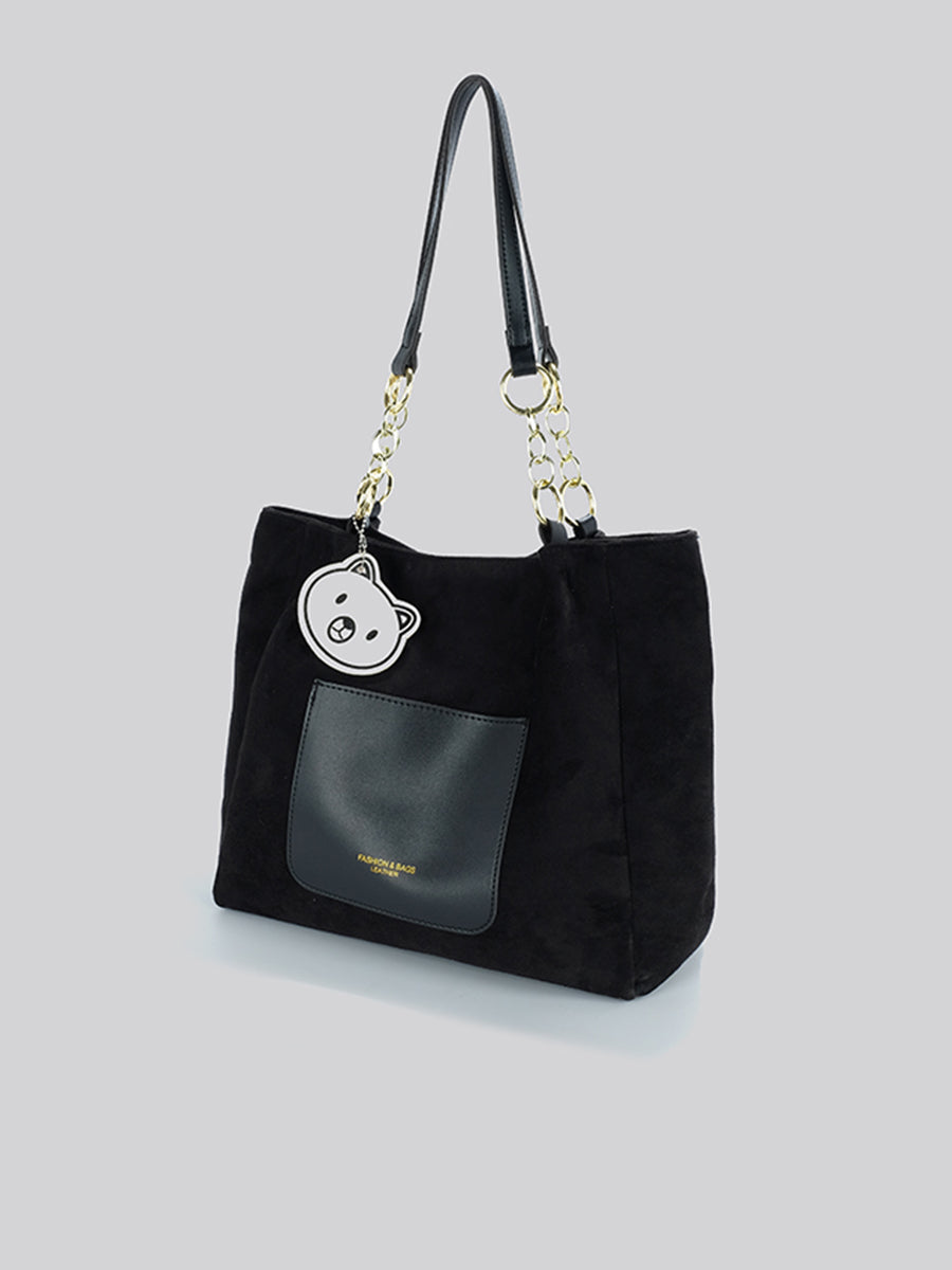 Velvet Bear Charm Tot Bag