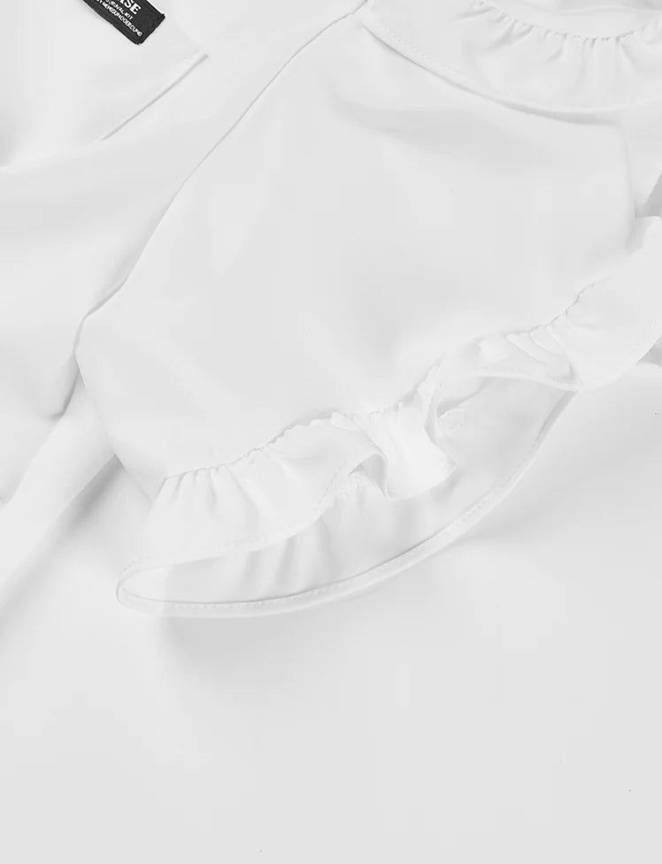 Ruffled Top&Pleated Skirt Set