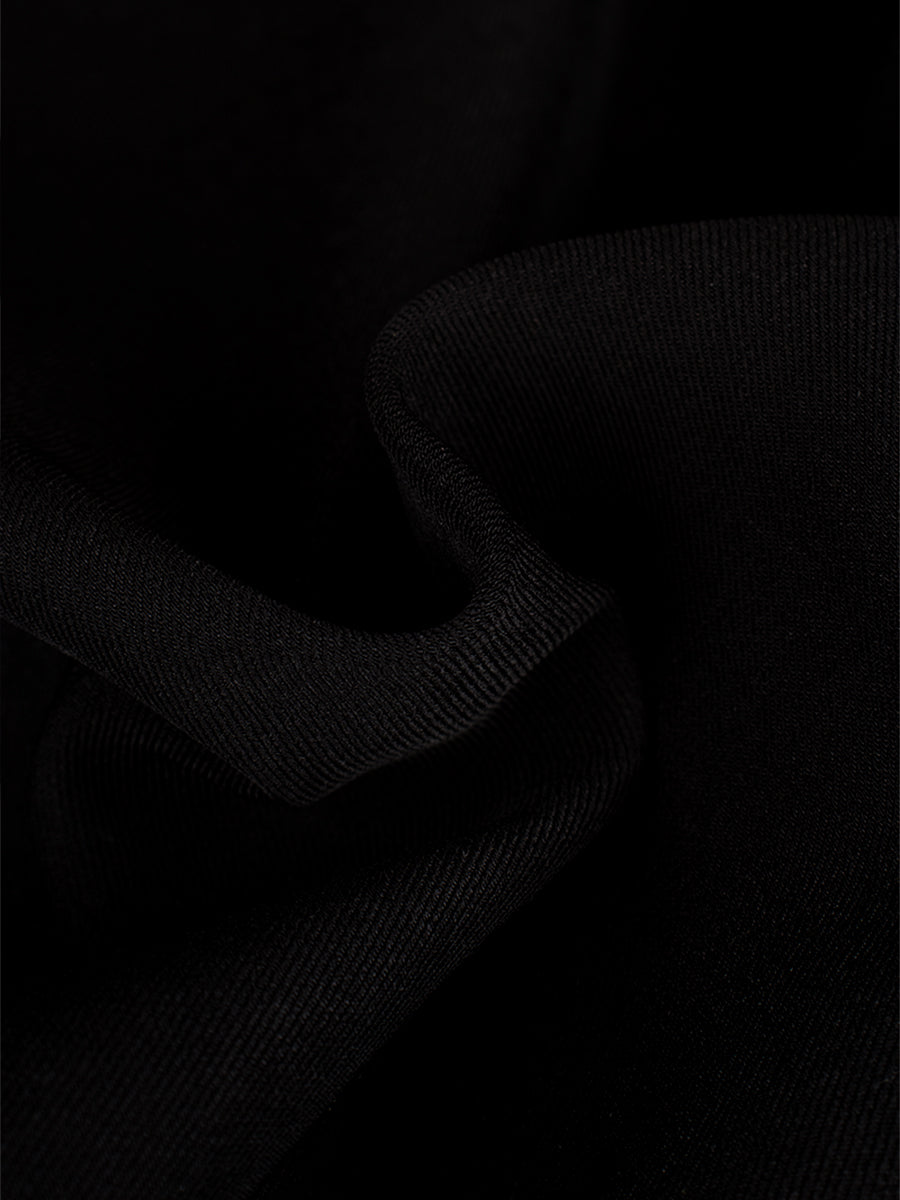 Black Slim Fit Suit Dress with Belt