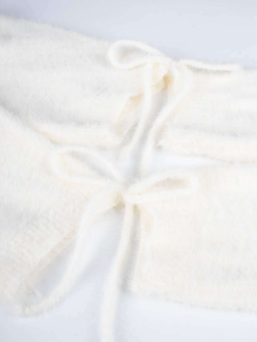 Faux Mink Sweater with Sleeves & Skirt Set