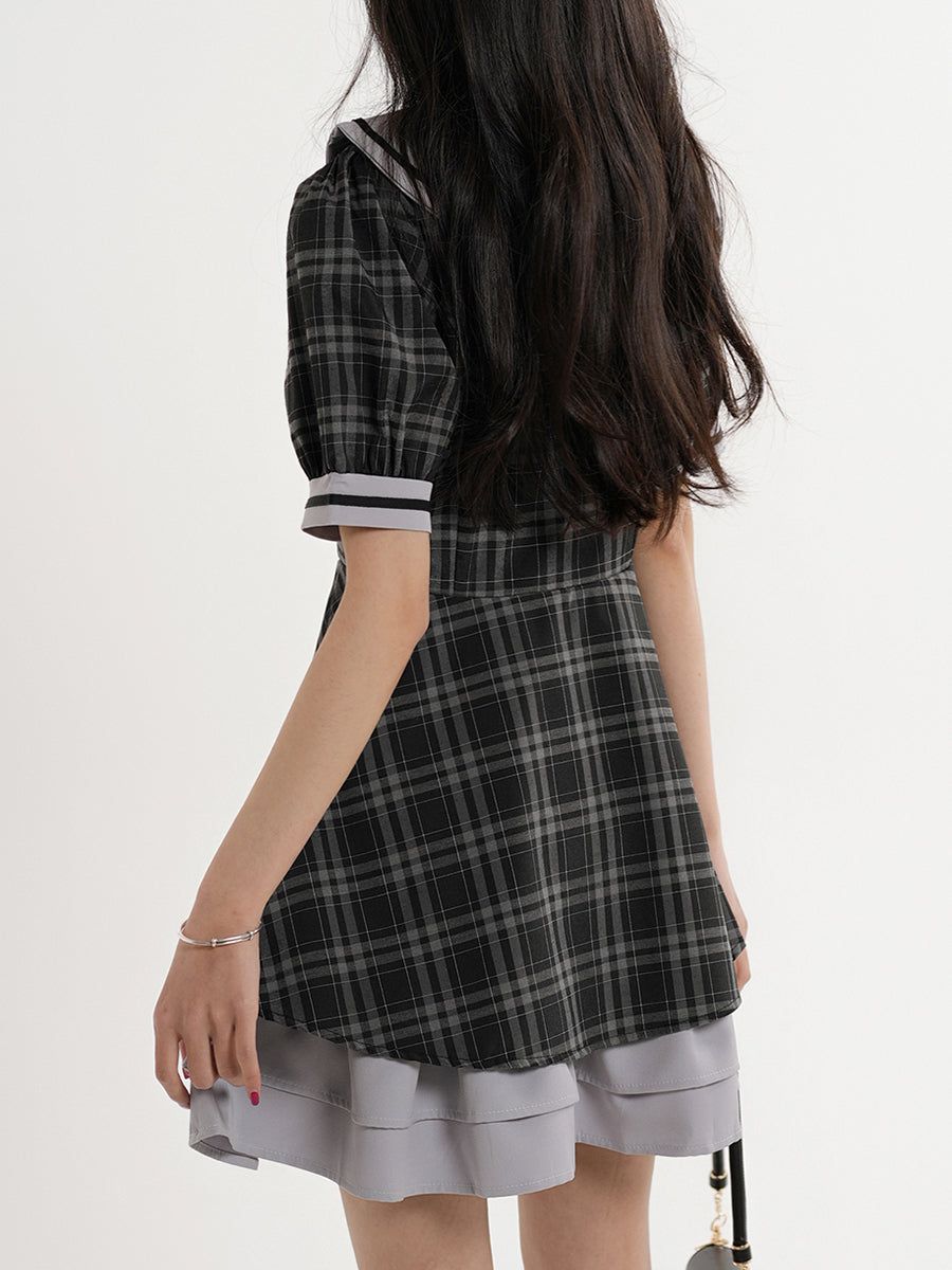 Bow Tie Plaid Dress