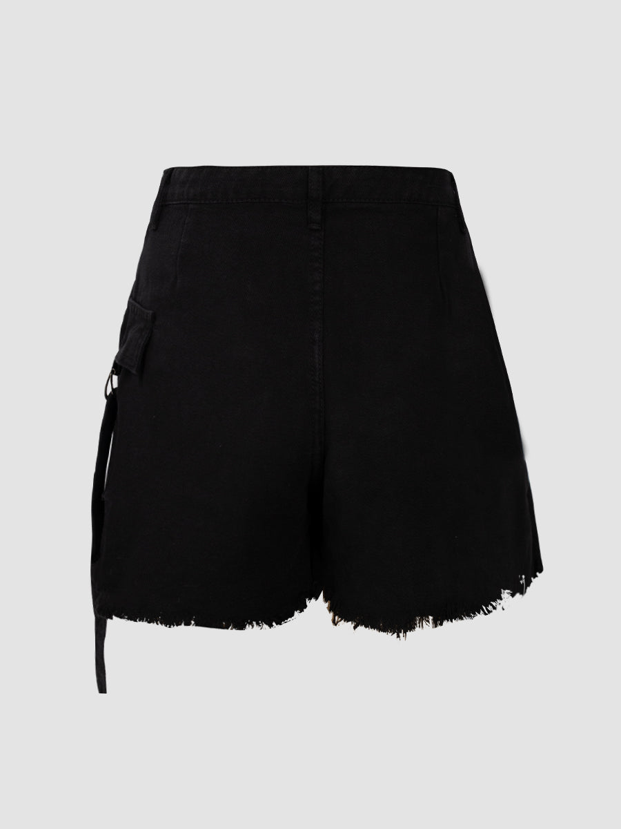 Irregular Solid Color Shorts