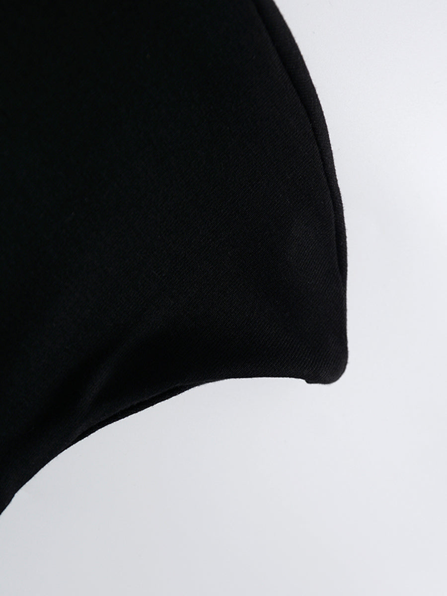 Black Slim Fit Split Hem Dress