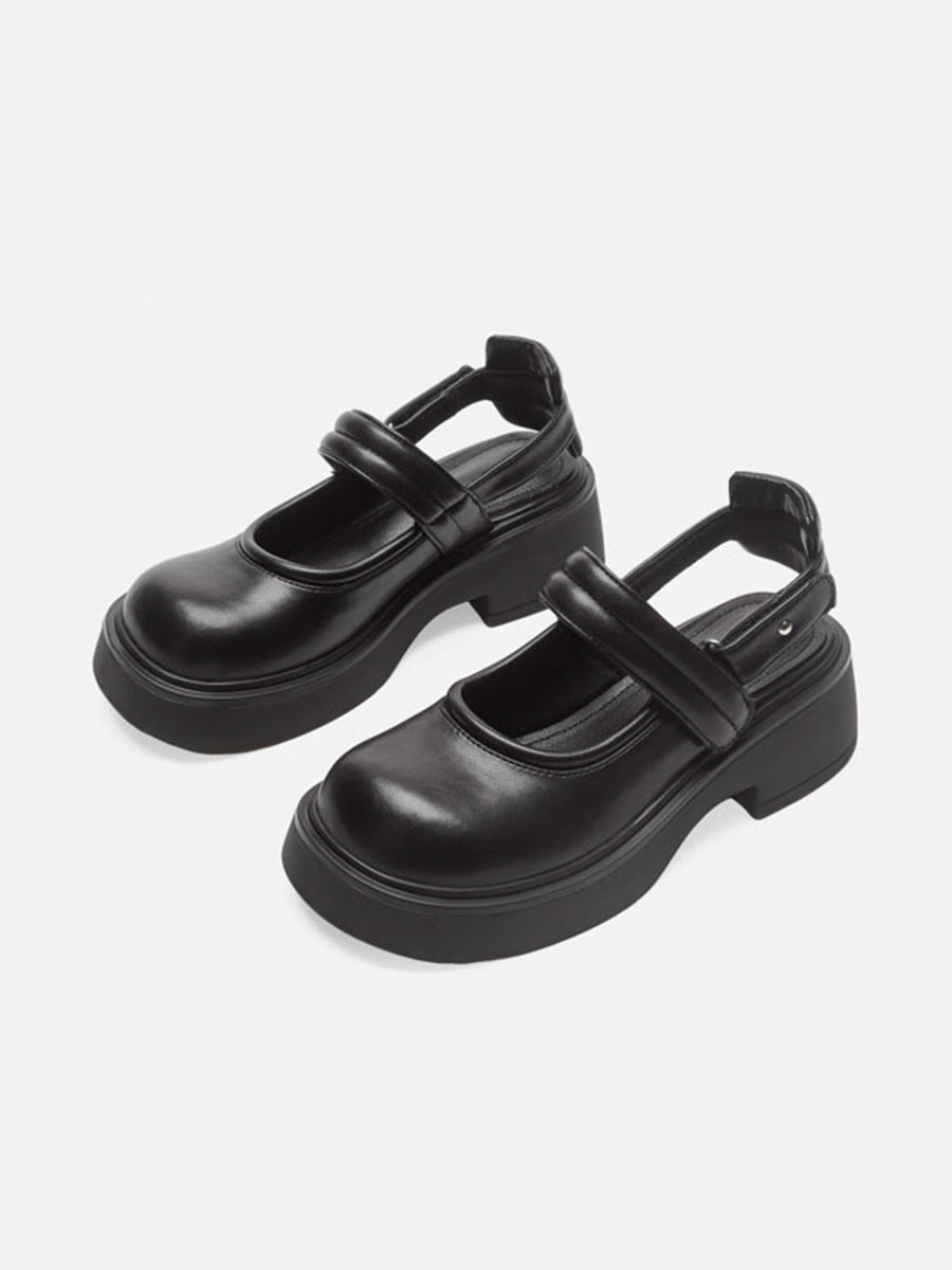 Chunky Heeled Ankle Strap Mary Jane Pumps