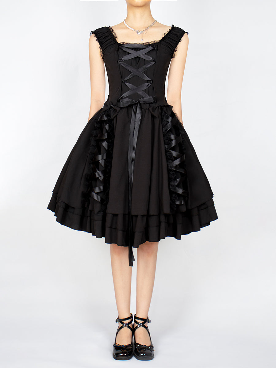 Goth Sleeveless Lace Dress