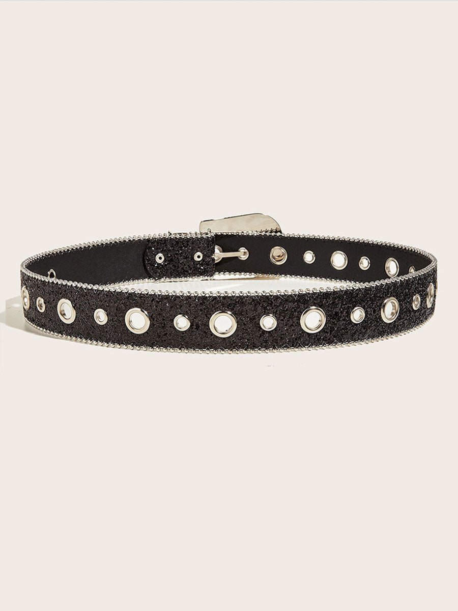 Sequin Shiny Pin Buckle Belt