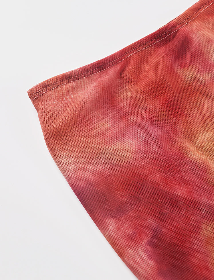 Ruffled Tie-dye Tee Top&Skirt Set