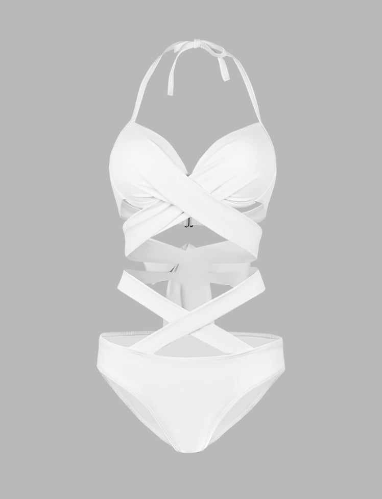 Solid Two-piece Bikini Swimwear
