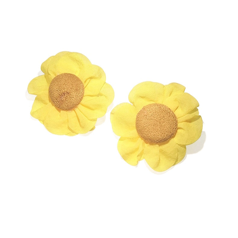 Fabric Flower Earrings