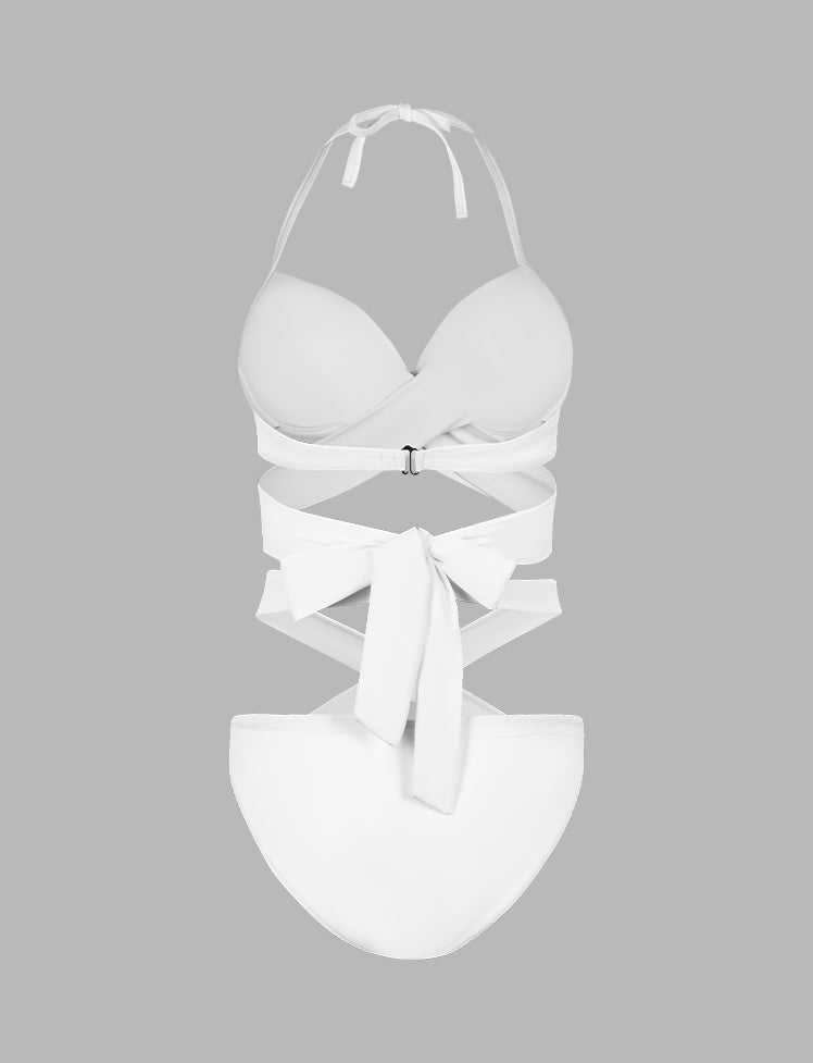 Solid Two-piece Bikini Swimwear