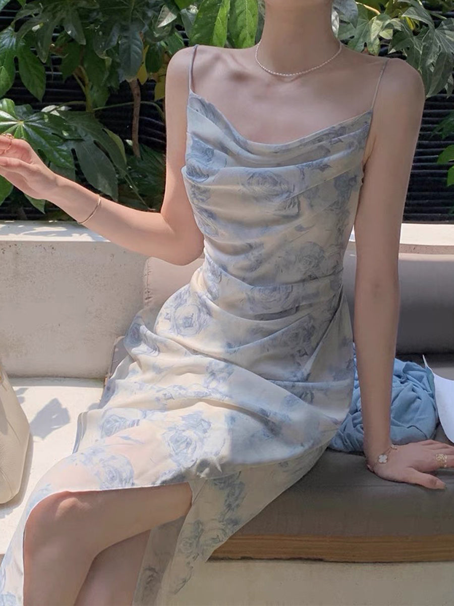 Satin Irregular Camisole Dress
