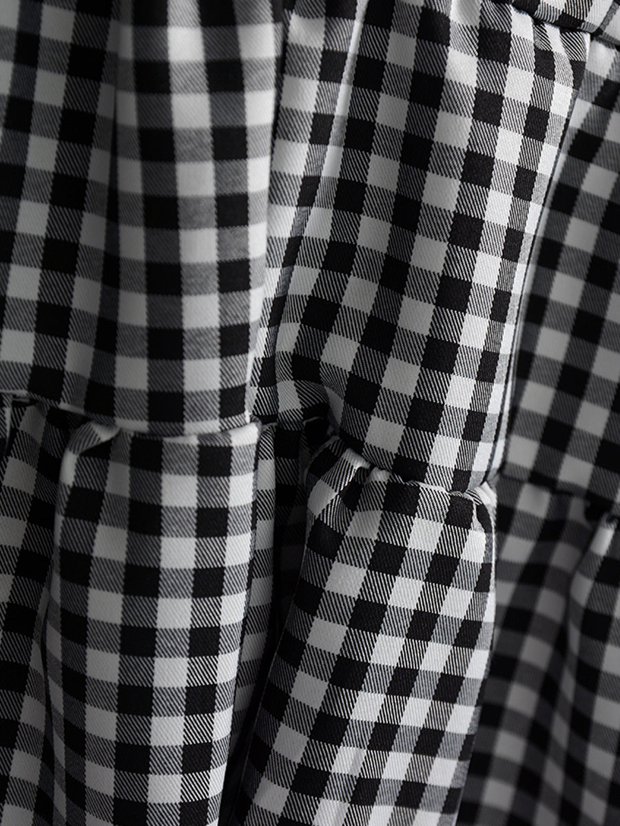 Plaid Puff Sleeve Dress