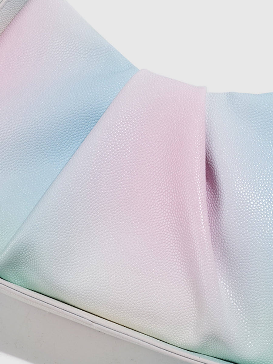 Tri-color Pleated Bag