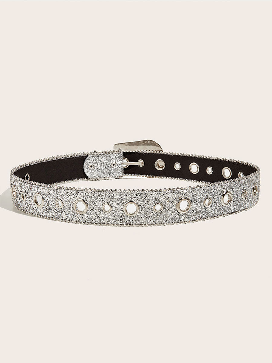 Sequin Shiny Pin Buckle Belt