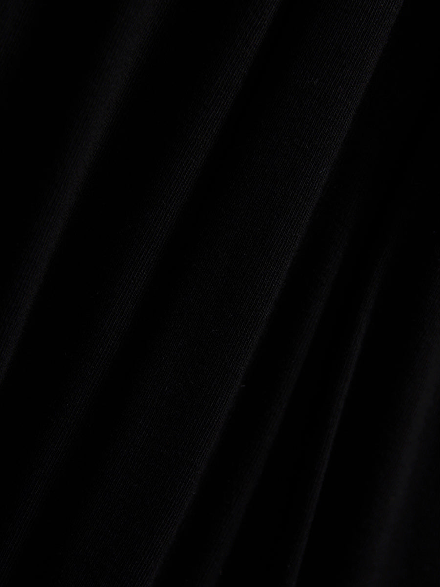Black Slim Fit Split Hem Dress