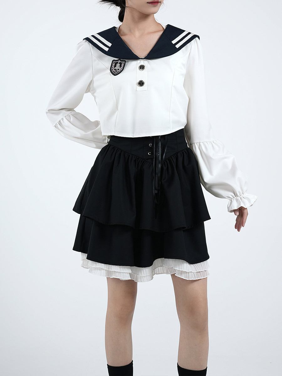 Black and White Bow Skirt
