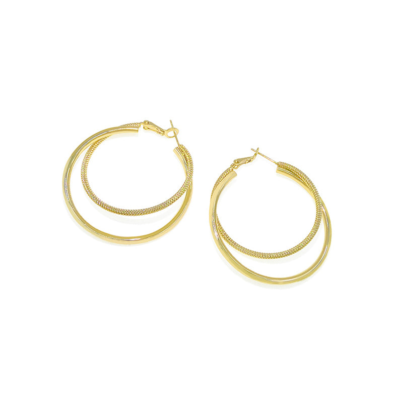 Double Ring Metal Earrings