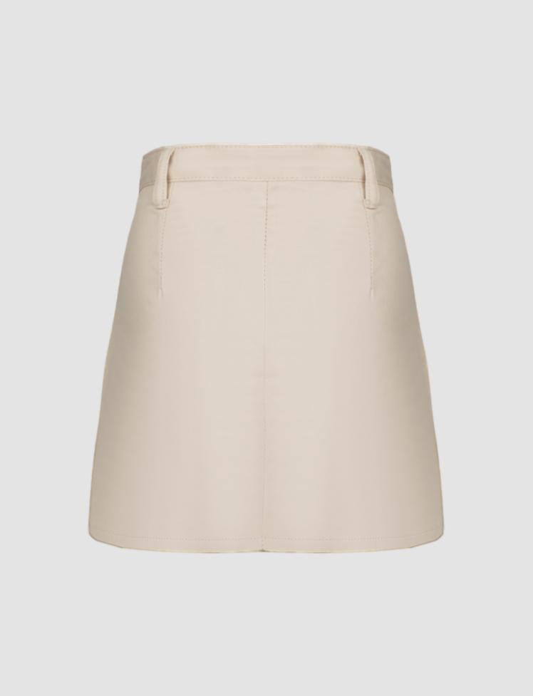 Embroidered Denim Skirt With Love