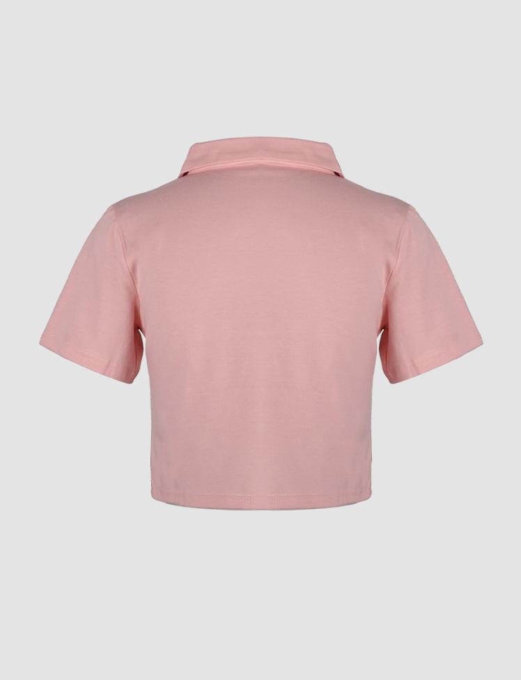 Bear Bevel Button Polo Top