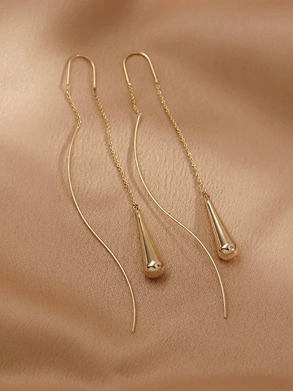 Water Droplet Tassel Earrings