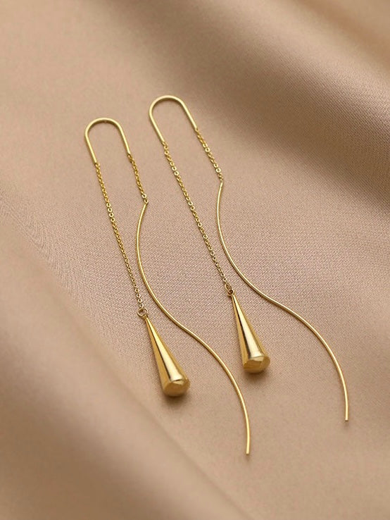 Water Droplet Tassel Earrings