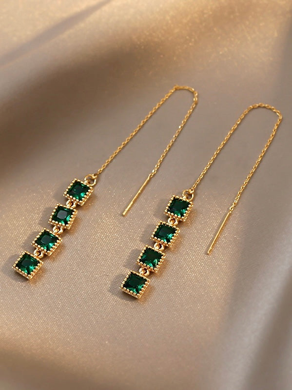 Emerald Tassel Earrings